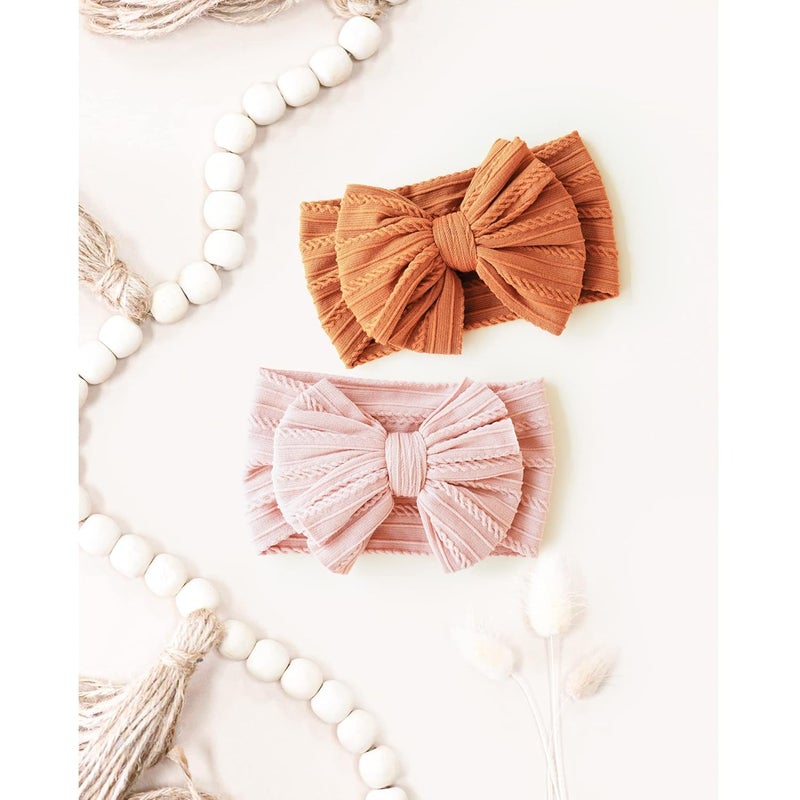 Niceye Handmade Baby Headbands Soft Stretchy Nylon Hair Bands with Bows for Newborn Infant Baby Toddler Girls - Image 3